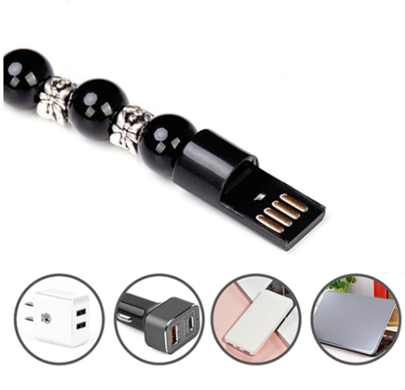Silver Beads Design Mobile Phone Charging Cable