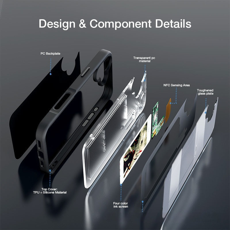 Four-Color NFC E-Ink Projection Glass Phone Case 1